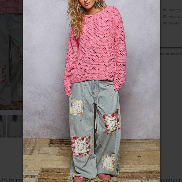 POL “ Courtney “ POL Crochet top in Various Weave Knit Patterns 64A - Picture 5 of 5